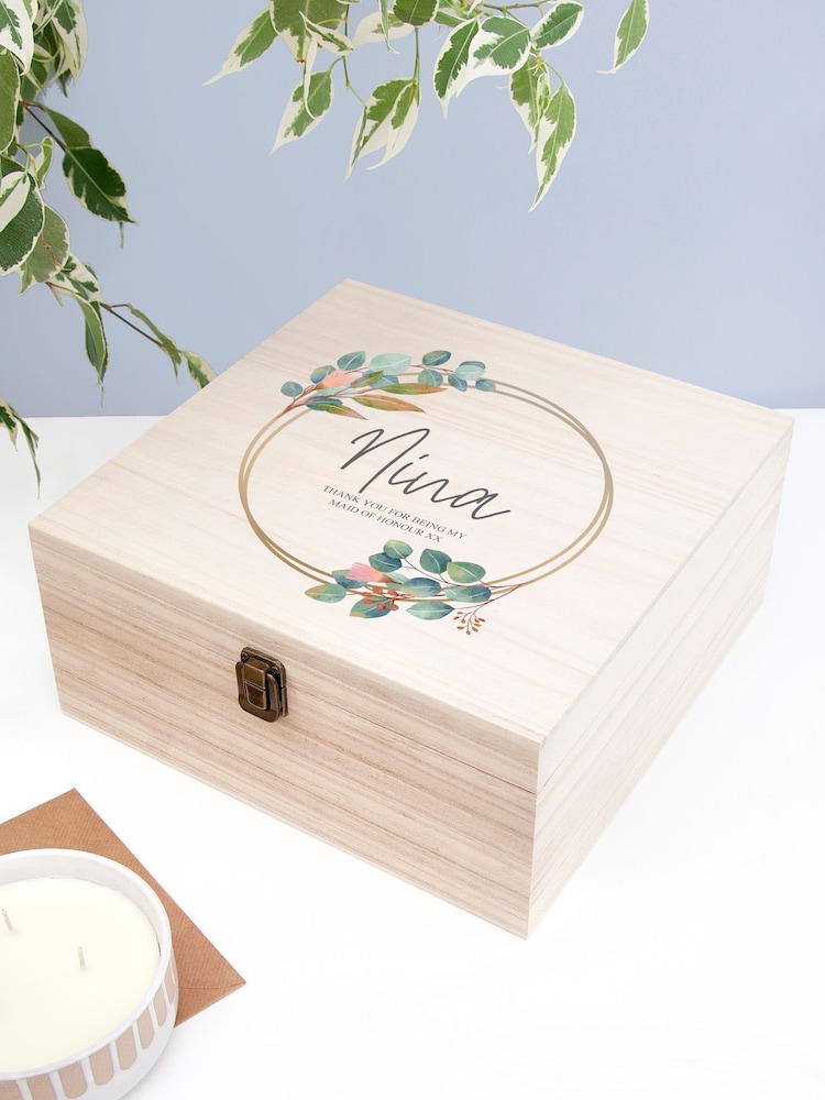 Treat Republic Personalised Large Floral Print Bridesmaid Keepsake Box - Image 1 of 4