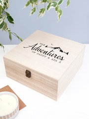 Treat Republic Large Personalised Adventure Memories Wooden Box - Image 1 of 4