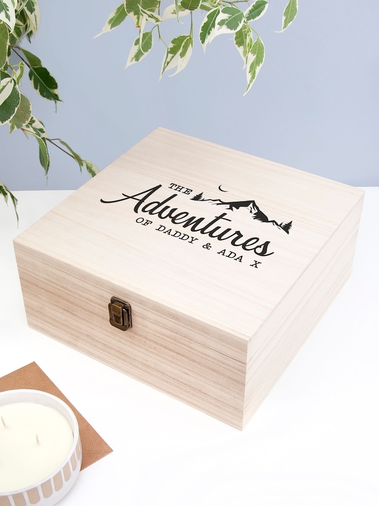 Treat Republic Large Personalised Adventure Memories Wooden Box - Image 1 of 4