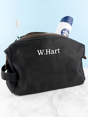 Treat Republic Personalised Mens Vintage Waxed Canvas Wash Bag - Image 1 of 4