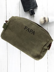 Treat Republic Personalised Mens Vintage Waxed Canvas Wash Bag - Image 3 of 4