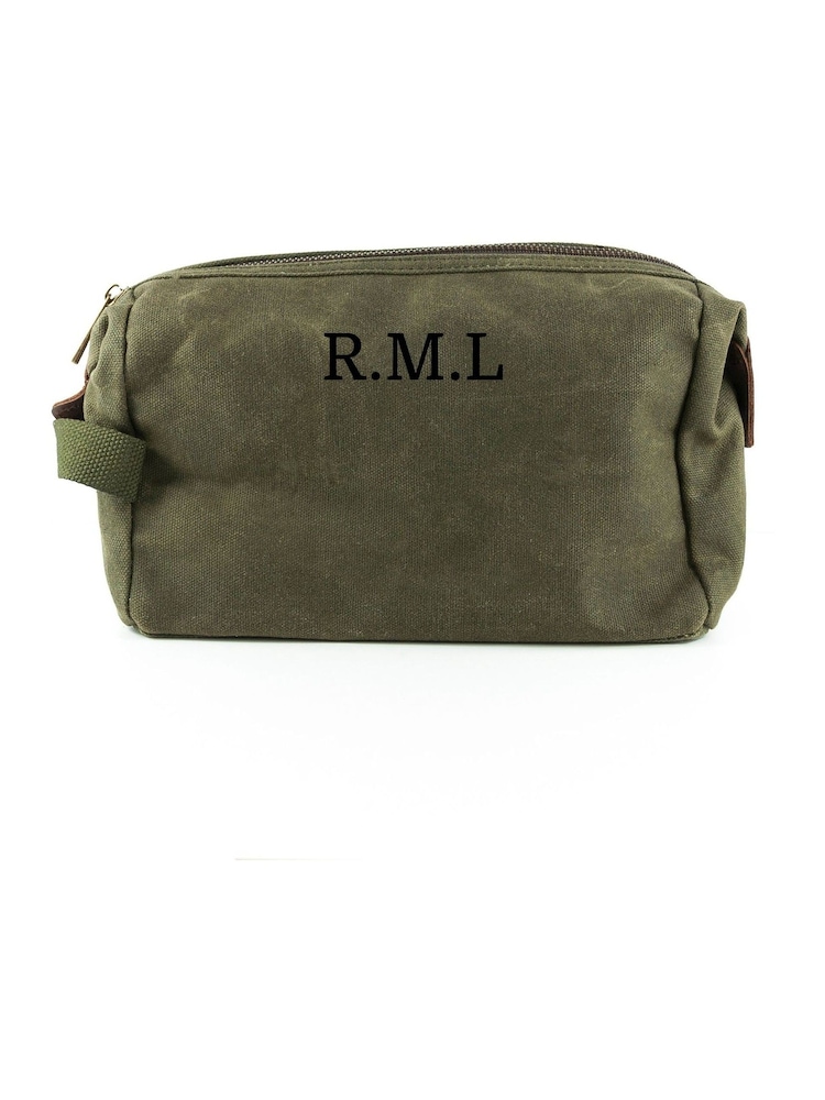 Treat Republic Personalised Mens Vintage Waxed Canvas Wash Bag - Image 4 of 4