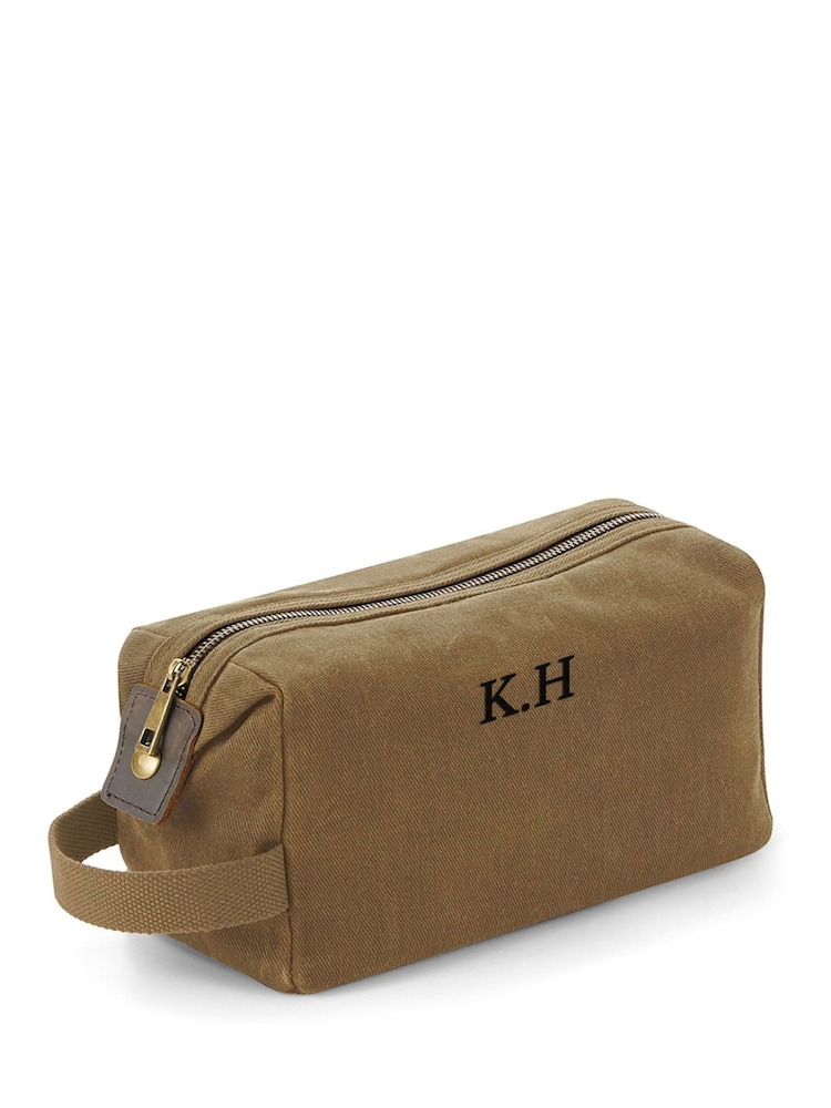 Treat Republic Personalised Mens Vintage Waxed Canvas Wash Bag - Image 6 of 6