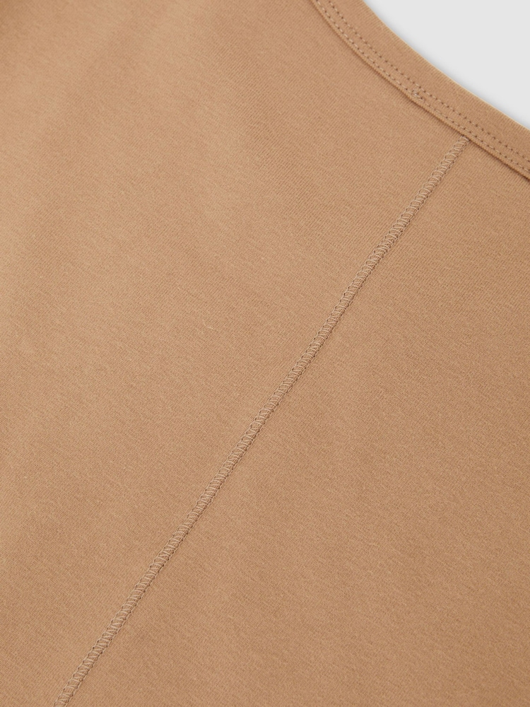 Reiss Camel Jada Cotton Crew-Neck Long-Sleeve T-Shirt With Stretch - Image 6 of 6 Reiss Camel Jada Cotton Crew-Neck Long-Sleeve T-Shirt With Stretch - Image 6 of 6