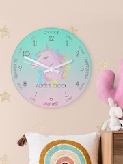 Treat Republic Personalised Large Kids Unicorn Glass Clock - Image 2 of 4