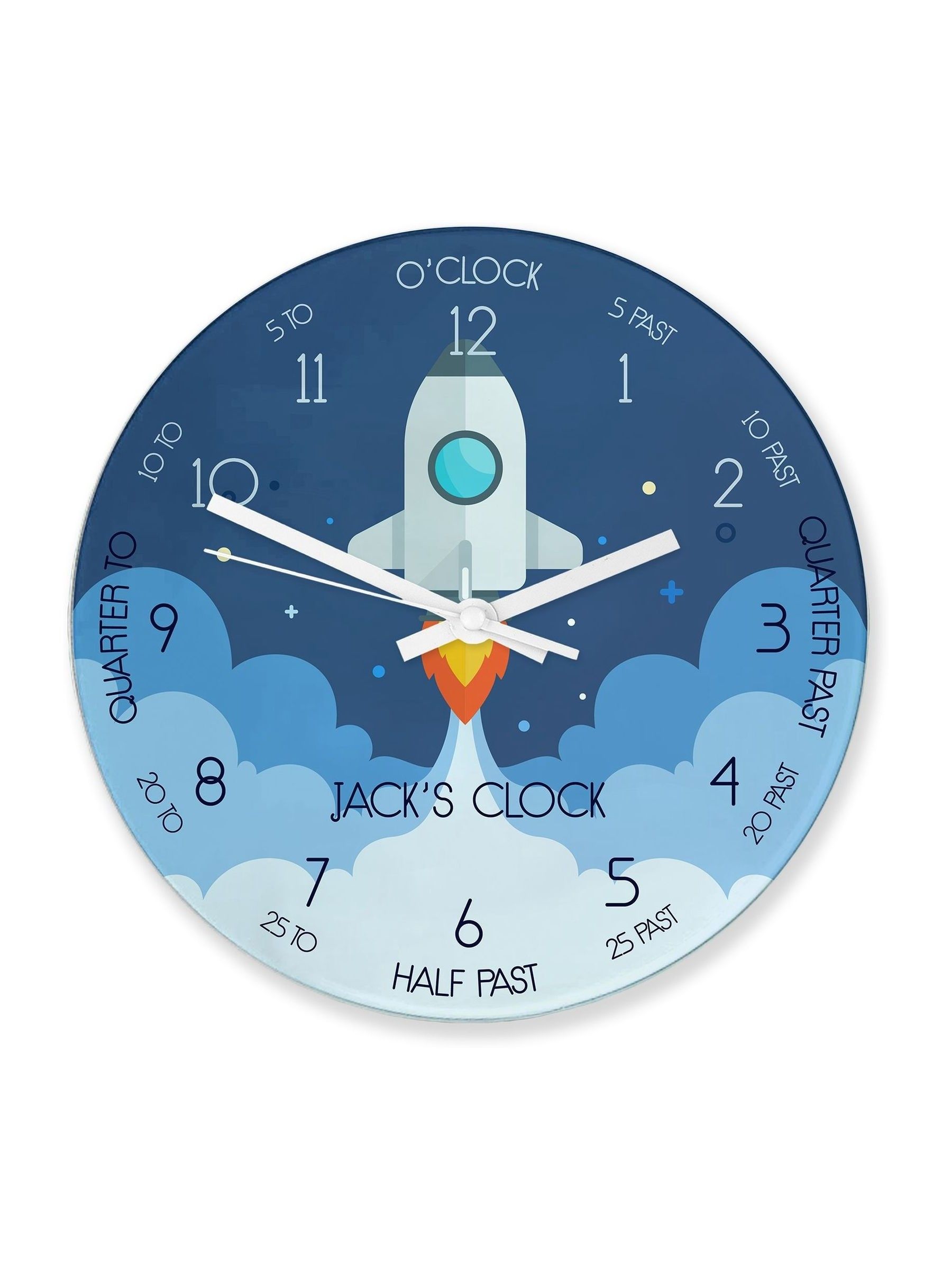 Buy Treat Republic Personalised Small Kids Space Shuttle Glass Clock ...
