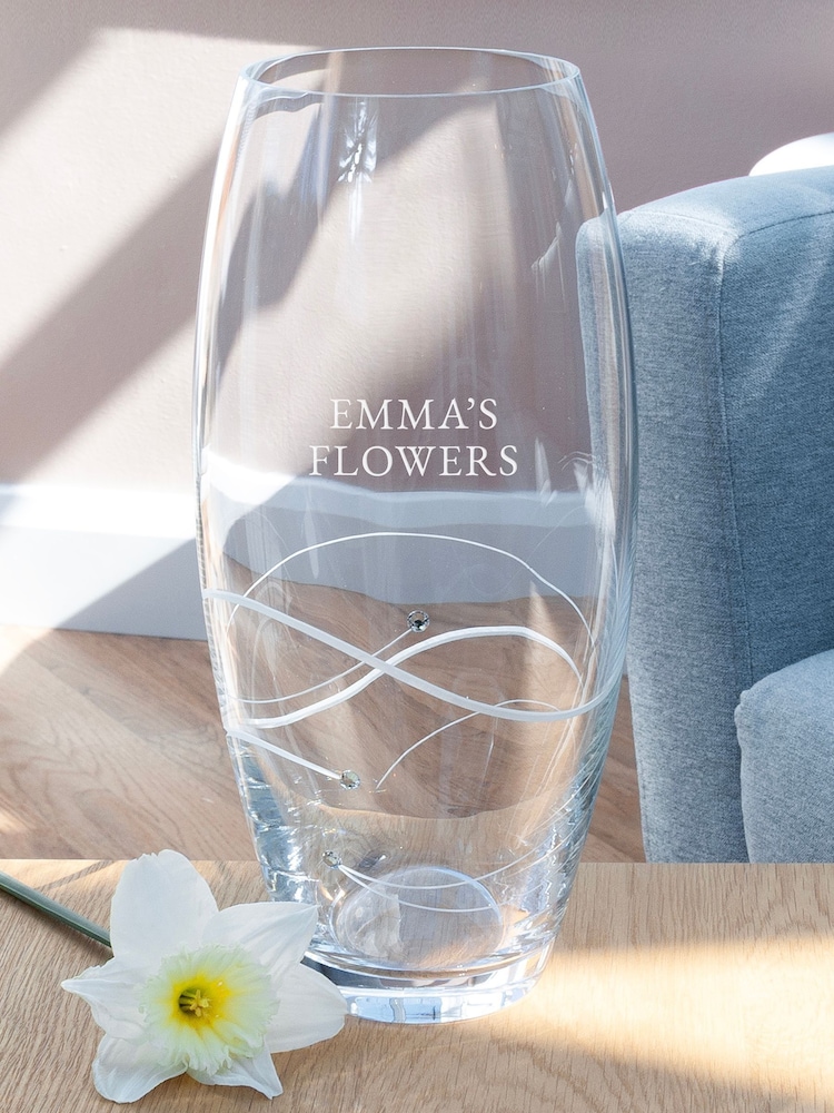 Treat Republic Personalised Tapered Spiral Barrel Vase with Crystals - Image 1 of 6