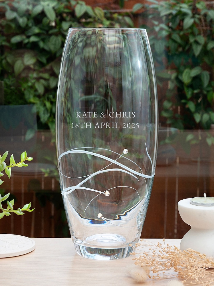 Treat Republic Personalised Tapered Spiral Barrel Vase with Crystals - Image 2 of 6