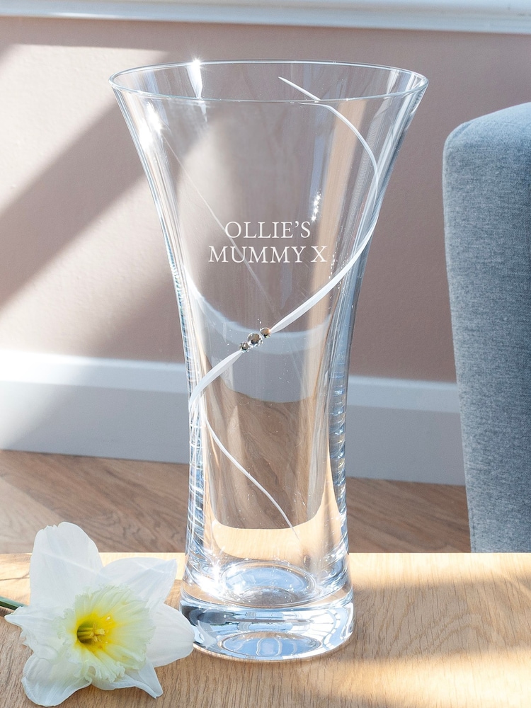 Treat Republic Personalised Hollow Sided Vase with Crystals - Image 1 of 8