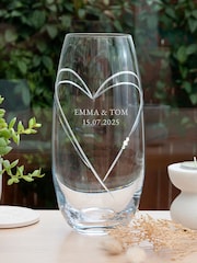 Treat Republic Personalised Hearts Barrel Vase with Crystals - Image 1 of 8