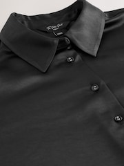 Preto - Camisa de manga comprida de cetim - Imagem 3 de 3