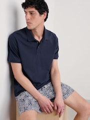Seasalt Cornwall Blue Mens Balefire 100% Cotton Jersey Polo Shirt - Image 3 of 5