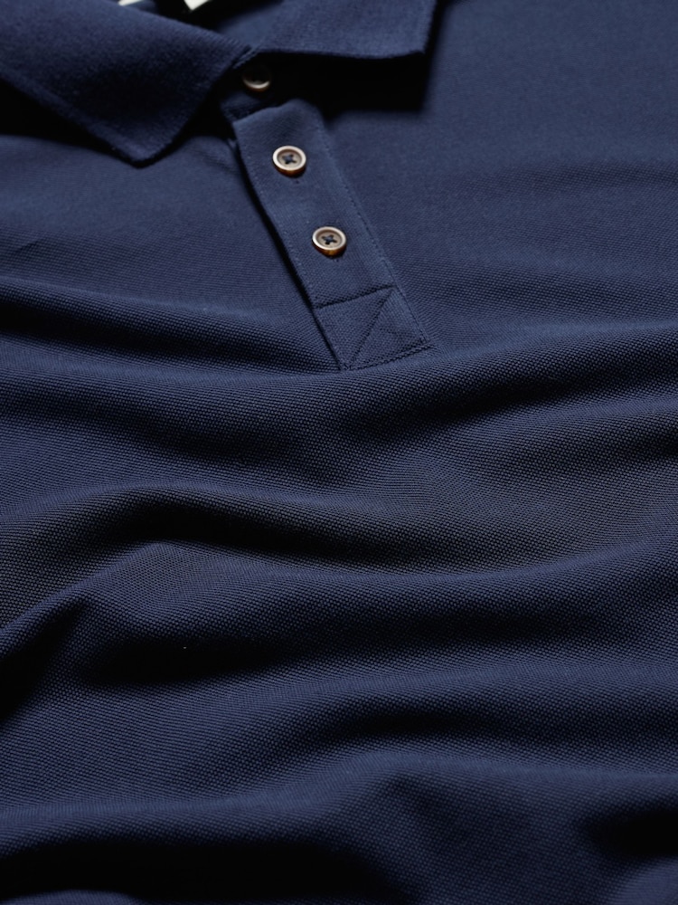 Seasalt Cornwall Blue Mens Balefire 100% Cotton Jersey Polo Shirt - Image 5 of 5