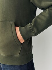 Khaki Green Polo Neck Cotton Rich Jersey Sweatshirt - Image 5 of 7