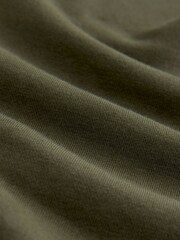 Khaki Green Polo Neck Cotton Rich Jersey Sweatshirt - Image 6 of 7