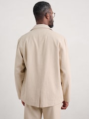 Seasalt Cornwall Natural Mens Messack Cotton-Linen Jacket - Image 2 of 5