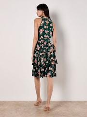 Apricot Green Rock Cress Floral High Neck Dress - Image 4 of 4