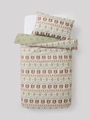 Sage Green Fairisle Bear Duvet Cover and Pillowcase Set - Image 1 of 3