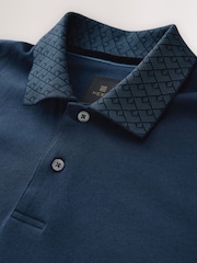 Navy Blue Short Sleeve Smart Collar Polo Shirt - Image 2 of 3