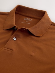 Amber Orange Regular Fit Short Sleeve Pique Polo Shirt - Image 3 of 3