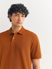 Amber Orange Regular Fit Short Sleeve Pique Polo Shirt - Image 4 of 7