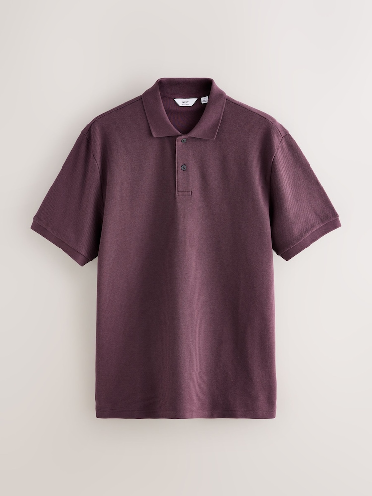 Pink Textured Smart Polo Shirt - Image 1 of 3