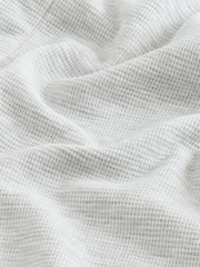Light Grey Textured Waffle Long Sleeve Polo Shirt - Image 6 of 7