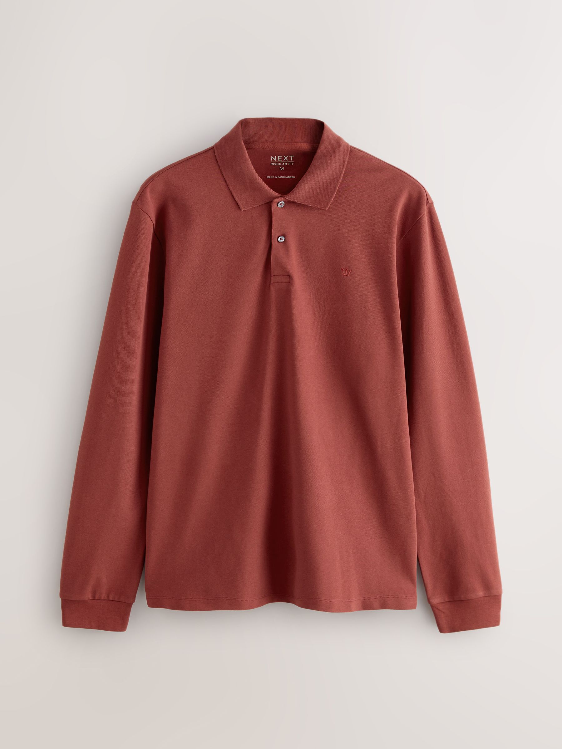Buy Red Regular Fit Long Sleeve Pique Polo Shirt from Next South