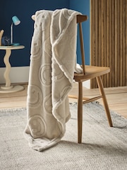 Carved Happy Faces Fleece Throw - Image 2 of 4