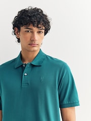 Teal Blue Regular Fit Short Sleeve Pique Polo Shirt - Image 4 of 7