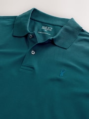 Teal Blue Regular Fit Short Sleeve Pique Polo Shirt - Image 6 of 7