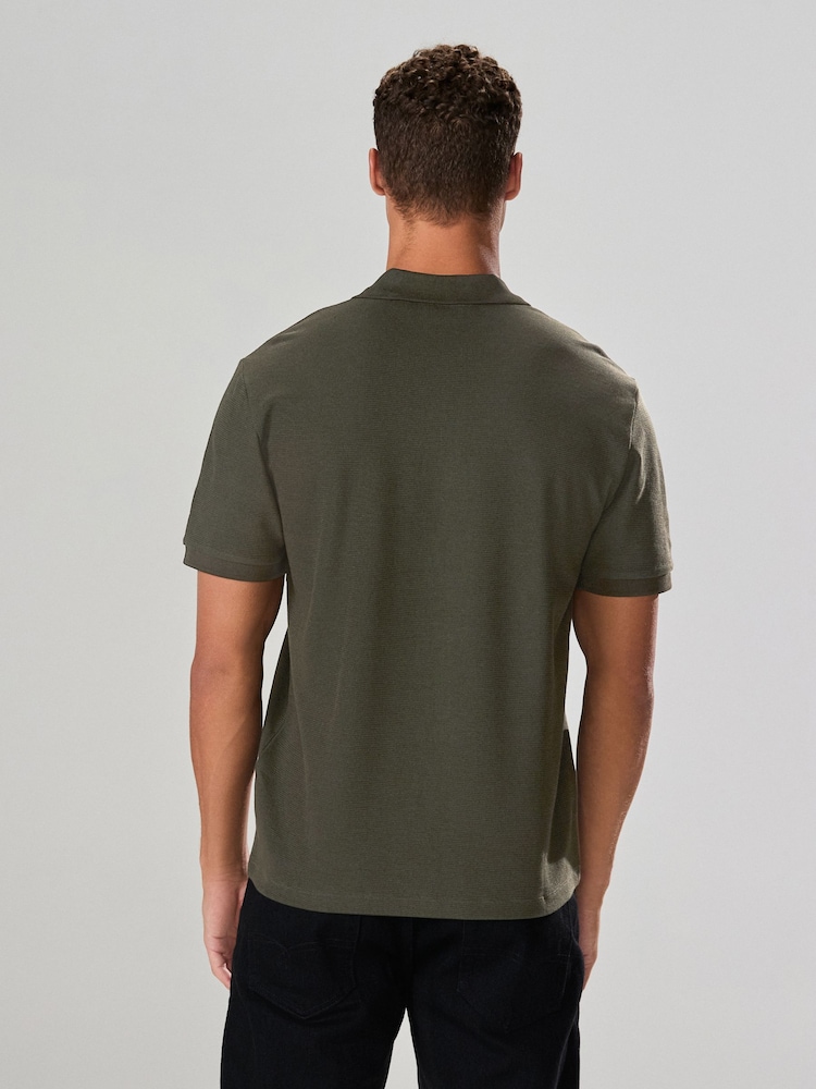 Green Textured Smart Polo Shirt - Image 2 of 7