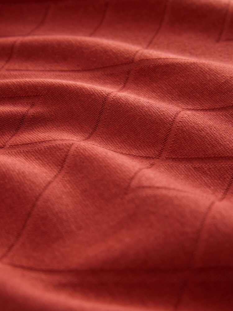 Rust Red Regular Fit Smart Jaquard Polo Shirt - Image 8 of 8