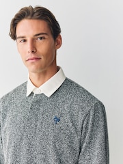 Grey Herringbone Rugby Shirt - Image 1 of 7