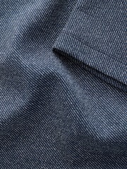 Navy Blue Twill Heritage Brushed Pattern Polo Shirt - Image 9 of 9