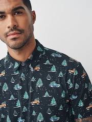 Charcoal Grey Car Christmas Polo Shirt - Image 4 of 7
