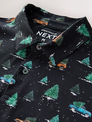 Charcoal Grey Car Christmas Polo Shirt - Image 6 of 7