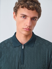 Green Smart Quarter Zip Polo Shirt - Image 4 of 8
