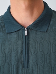 Green Smart Quarter Zip Polo Shirt - Image 5 of 8