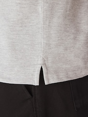 Light Grey Marl Regular Fit Short Sleeve Pique Polo Shirt - Image 5 of 5