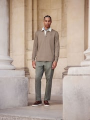 Tan Brown Puppytooth Rugby Shirt - Image 3 of 7