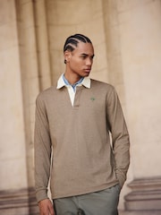 Tan Brown Puppytooth Rugby Shirt - Image 4 of 7