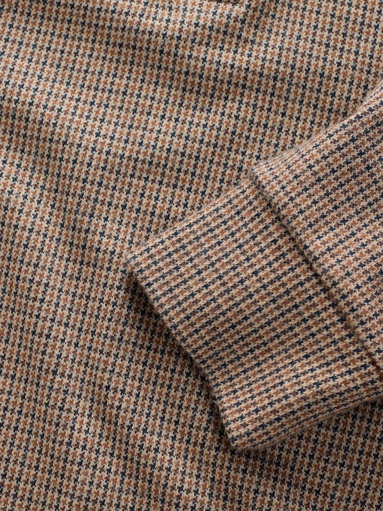 Tan Brown Puppytooth Rugby Shirt - Image 7 of 7