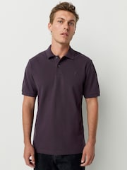 Dark Purple Regular Fit Short Sleeve Pique Polo Shirt - Image 1 of 8