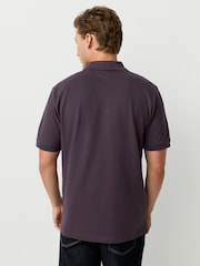 Dark Purple Regular Fit Short Sleeve Pique Polo Shirt - Image 2 of 8
