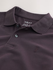 Dark Purple Regular Fit Short Sleeve Pique Polo Shirt - Image 7 of 8
