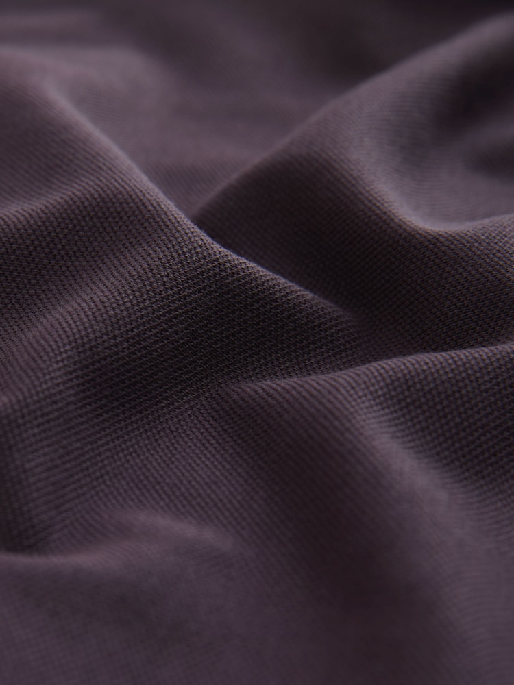 Dark Purple Regular Fit Short Sleeve Pique Polo Shirt - Image 8 of 8 Dark Purple Regular Fit Short Sleeve Pique Polo Shirt - Image 8 of 8