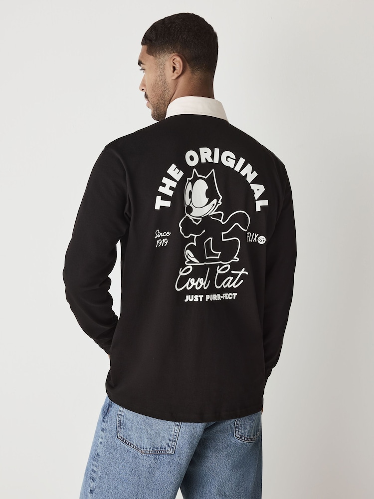 Black Felix Cat Rugby Shirt - Image 1 of 4