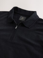 Black Smart Quarter Zip Polo Shirt - Image 9 of 9