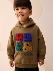 Rust Brown Long Sleeve Appliqué Hoodie (3mths-7yrs) - Image 1 of 8